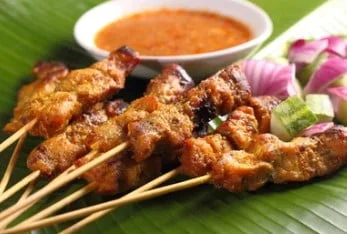 brochetas de pollo satay